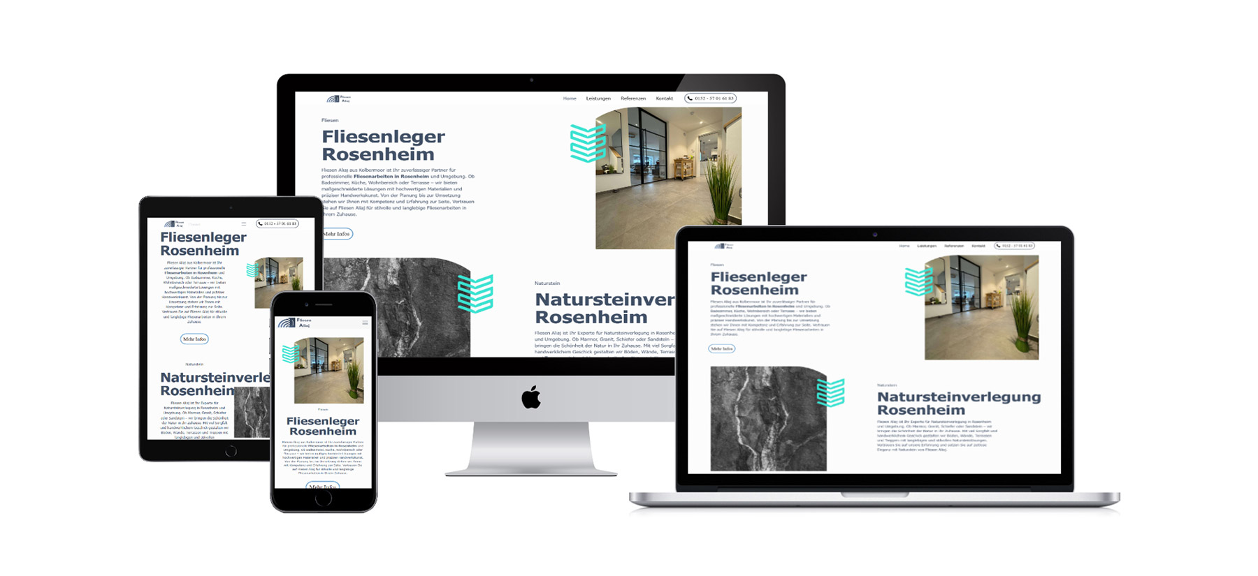 Website-Referenz fliesen-aliaj.de, Handwerksbetrieb für Fliesen- und Natursteinverlegung